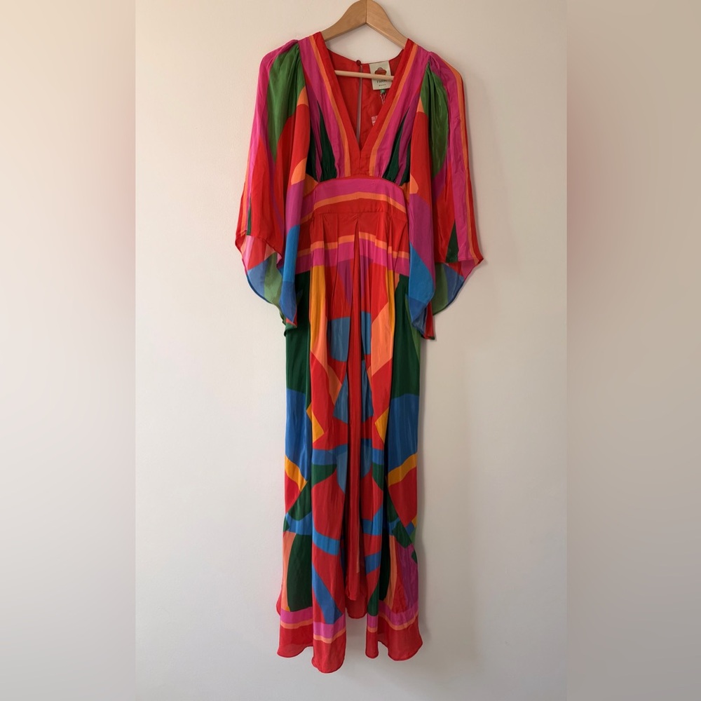 FARM Rio Colorful Leaves Midi Dress XS - Picture 6 of 15